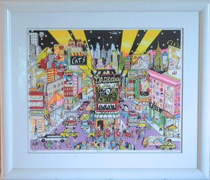 CHARLES FAZZINO NIGHT ON BROADWAY 3D PRINT 36" AP