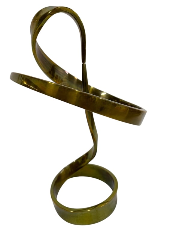 VINTAGE MODERNIST BALANCED BRASS SCULPTURE 11" (1 of 5)