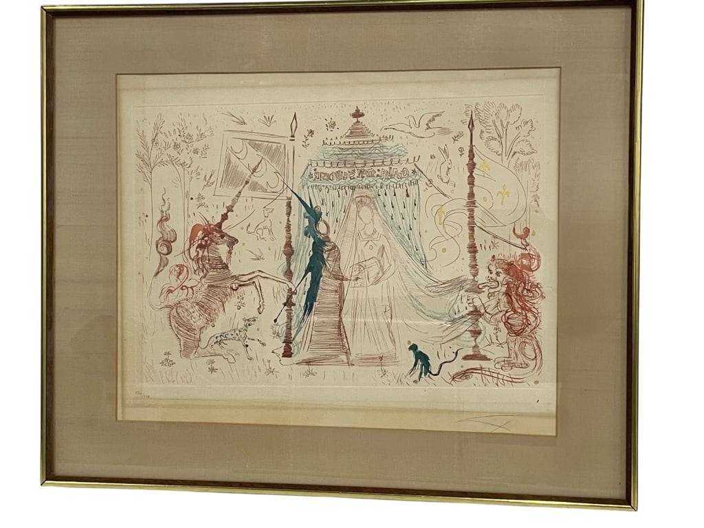 SALVADOR DALI SIGNED LITHOGRAPH PRINT 30" (1 of 7)