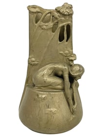 AUSTRIAN TURN WIEN ART NOUVEAU FIGURAL VASE 7"