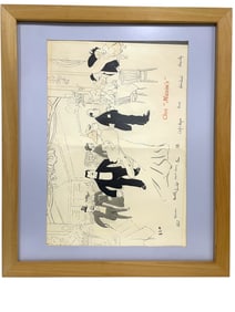 CHEZ MAXIM’S PARIS ILLUSTRATED MENU BY SEM FRAMED