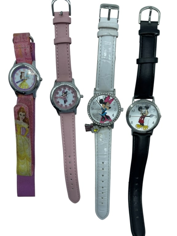 SET OF FOUR DISNEY CHARACTER WRISTWATCHES (1 of 6)
