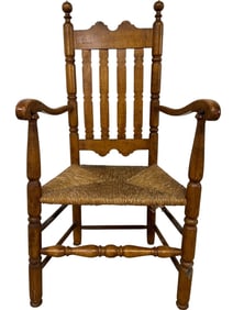 ANTIQUE MAHOGANY WILLIAM & MARY STYLE ARMCHAIR