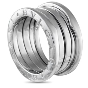 BVLGARI B.ZERO1 18K WHITE GOLD THREE-BAND RING SZ 6