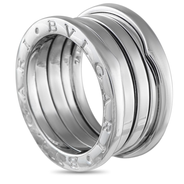 BVLGARI B.ZERO1 18K WHITE GOLD THREE-BAND RING SZ 6 (1 of 3)