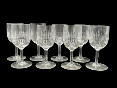 8 BACCARAT NANCY WINE GLASSES 5"