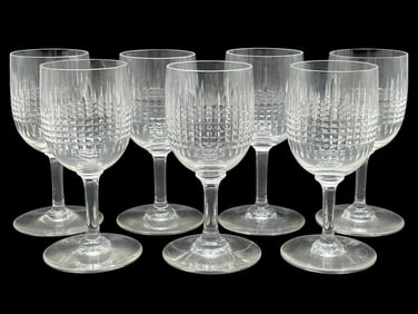 7 BACCARAT NANCY WINE GLASSES 5"