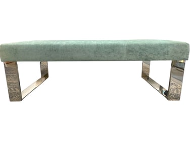 MODERN UPHOLSTERED BENCH W CHROME BASE 51"