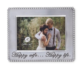 ARTHUR COURT HAPPY WIFE BEADED PHOTO FRAME 5X7