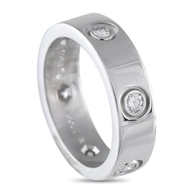 CARTIER LOVE 18K WHITE GOLD DIAMOND RING SZ 6.5