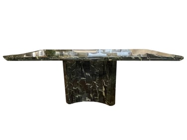 MID MOD STYLE GREEN MARBLE DINING TABLE 76"