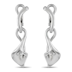 ASPREY 18K WHITE GOLD DIAMOND EARRINGS