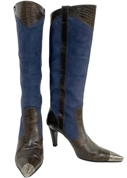 J VINCENT SEUDE LEATHER TALL BOOTS SZ 7 (1 of 8)