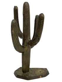 BRASS SAGUARO CACTUS SCULPTURE 8"