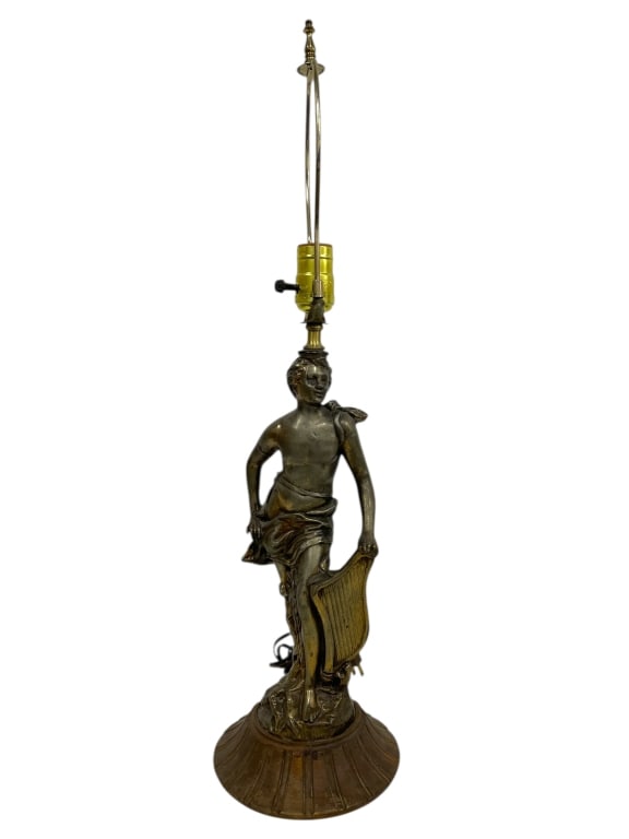 FIGURAL BRONZE TABLE LAMP 26" (1 of 6)