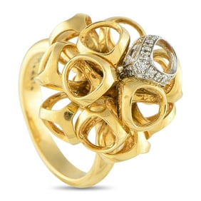 DI MODOLO ICONA 18K YELLOW GOLD DIAMOND RING SZ 6.25