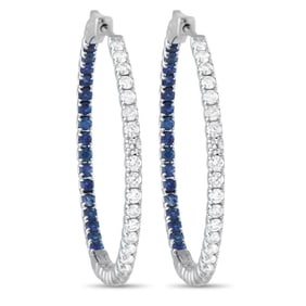 DIANA 14K GOLD, DIAMOND AND SAPPHIRE EARRINGS