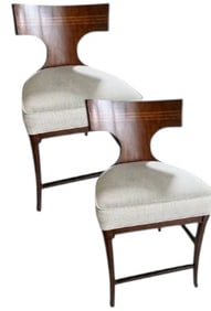 PAIR OF JESSICA CHARLES COUNTER HEIGHT BAR STOOLS