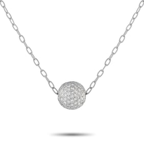 GABRIEL & CO. 18K GOLD & DIAMOND BALL NECKLACE
