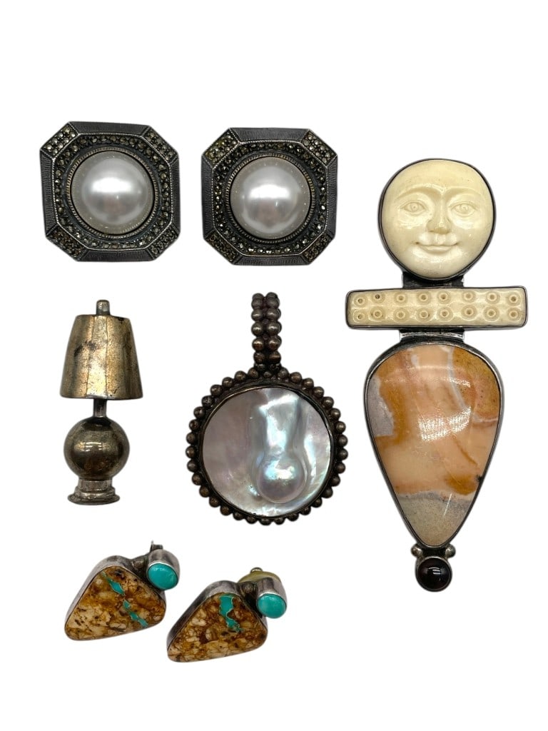 LOT OF VINTAGE STERLING AND ARTISAN JEWELRY 148.2G (1 of 4)