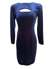 JONES NEW YORK EVENING NAVY VELVET COCKTAIL DRESS