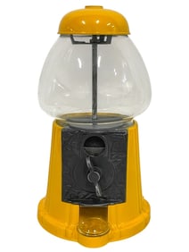 YELLOW GUMBALL OR CANDY VENDING MACHINE 11"