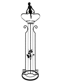 VINTAGE WROUGHT IRON UMBRELLA STAND 25"