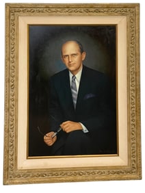 FRAMED OIL ON CANVAS PORTRAIT OF A GENTLEMAN 48"