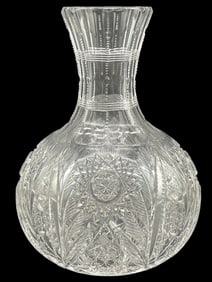 AMERICAN BRILLIANT CUT GLASS CARAFE 8.5"