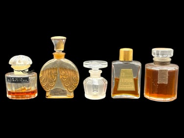 LOT OF FIVE VINTAGE PERFUME BOTTLES