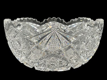 AMERICAN BRILLIANT CUT GLASS BOWL 8"