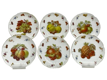 6 HAMMERSLEY BONE CHINA FRUIT PLATES 7.5"