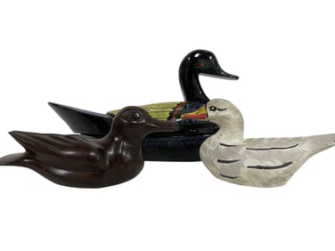 SET OF 3 VINTAGE DUCK FIGURINES