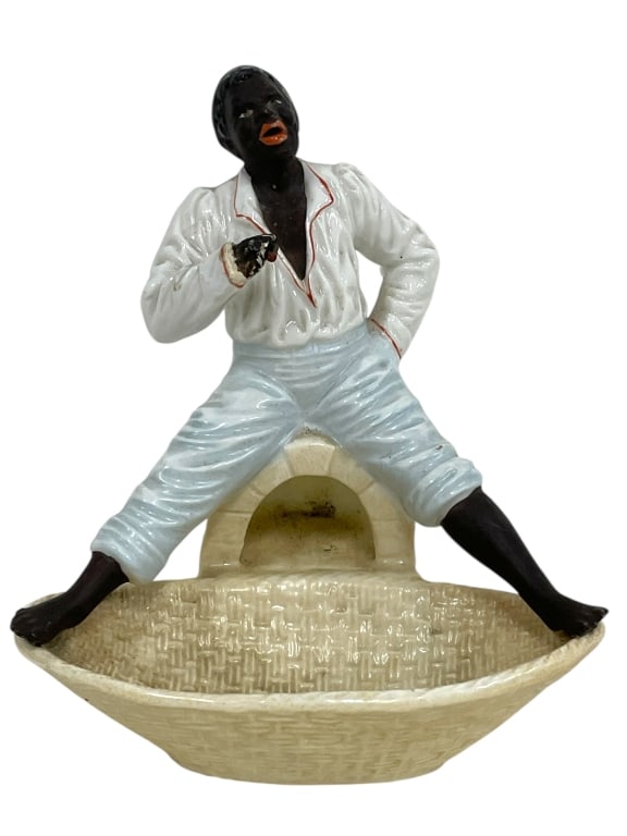 PORCELAIN FIGURINE WITH ATTACHED BASKET 5" (1 of 4)