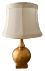 TABLE LAMP WITH GOLD SPHERICAL BASE 20"