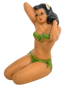 VINTAGE PIN-UP STYLE BIKINI GIRL FIGURINE 6"