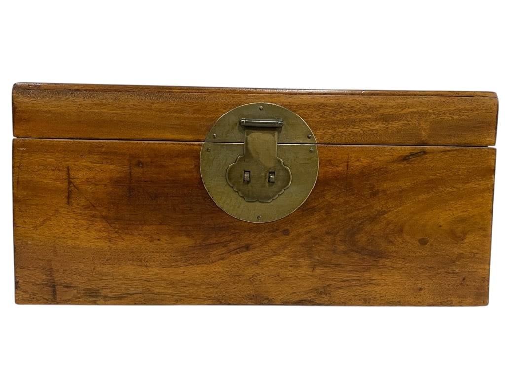 CHINESE WOODEN STORAGE CHEST 16" (1 of 6)