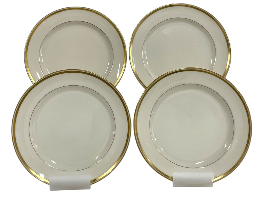 4 LENOX TIFFANY & CO. PLATES WITH GOLD RIM 9" (1 of 4)