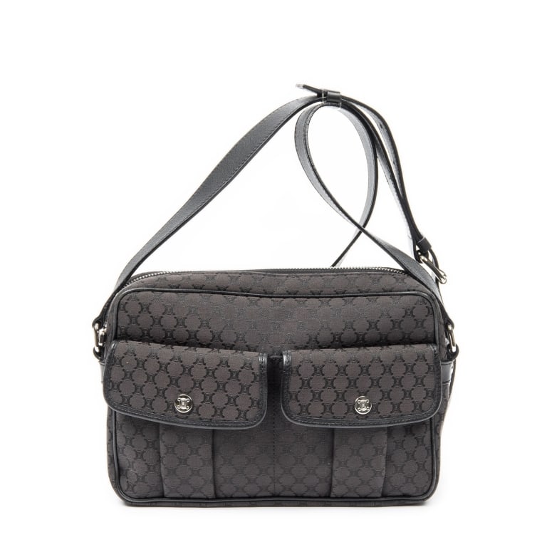 CELINE DOUBLE POCKET ZIP CROSSBODY MACADAM BAG (1 of 9)