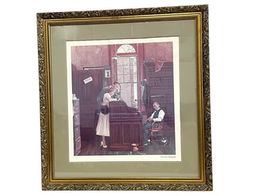 FRAMED NORMAN ROCKWELL PRINT "MARRIAGE LICENSE"