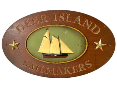 DEER ISLAND SAILMAKERS NAUTICAL WALL PLAQUE 40"