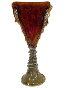 MURANO STYLE ART GLASS VASE 22"
