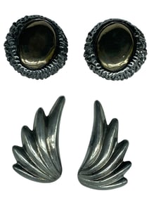 VINTAGE STERLING SILVER CLIP EARRINGS 54.7 G