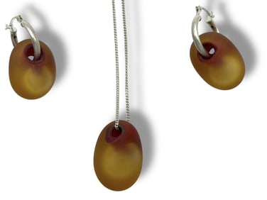 MODERN ARTISAN GLASS BEAD JEWELRY SET