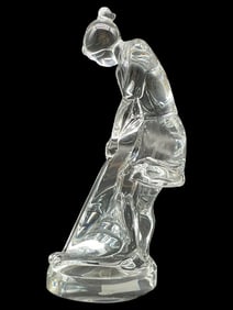 BACCARAT FEMALE GOLFER SCULPTURE 9"