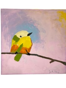 G. KRAUS ORIGINAL ACRYLIC PAINTING OF BIRD 12"