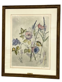 GRACE HOXTER SIGNED ROSES LITHO PRINT 34"