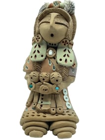 CHEYENNE JIM NAVAJO STORYTELLER SCULPTURE 13"