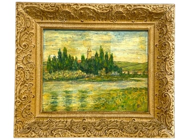 SIGNED IMPRESSIONIST LANDSCAPE OIL PAINTING 19"