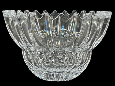 VINTAGE CUT CRYSTAL CENTERPIECE BOWL 10"